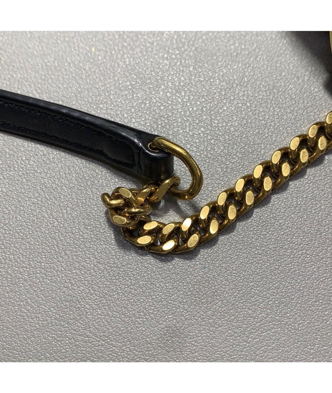 SAINT LAURENT Черная кожаная сумка с короткими ручками, фото 7