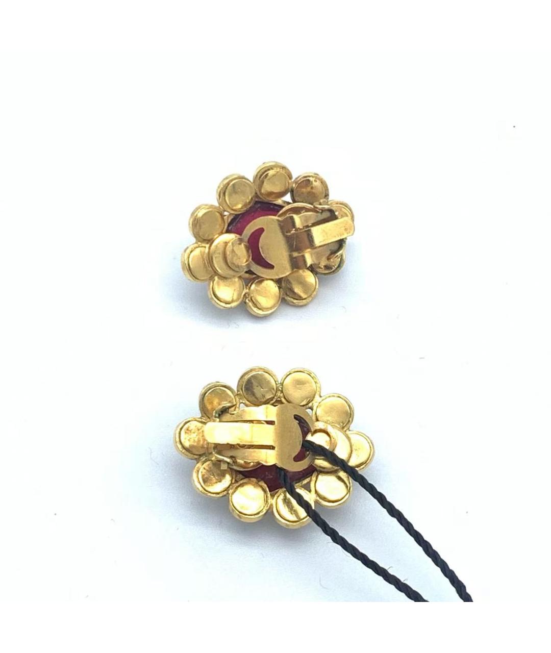 CHANEL Золотые металлические серьги, фото 4