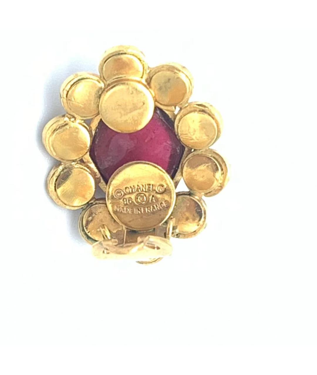 CHANEL Золотые металлические серьги, фото 5