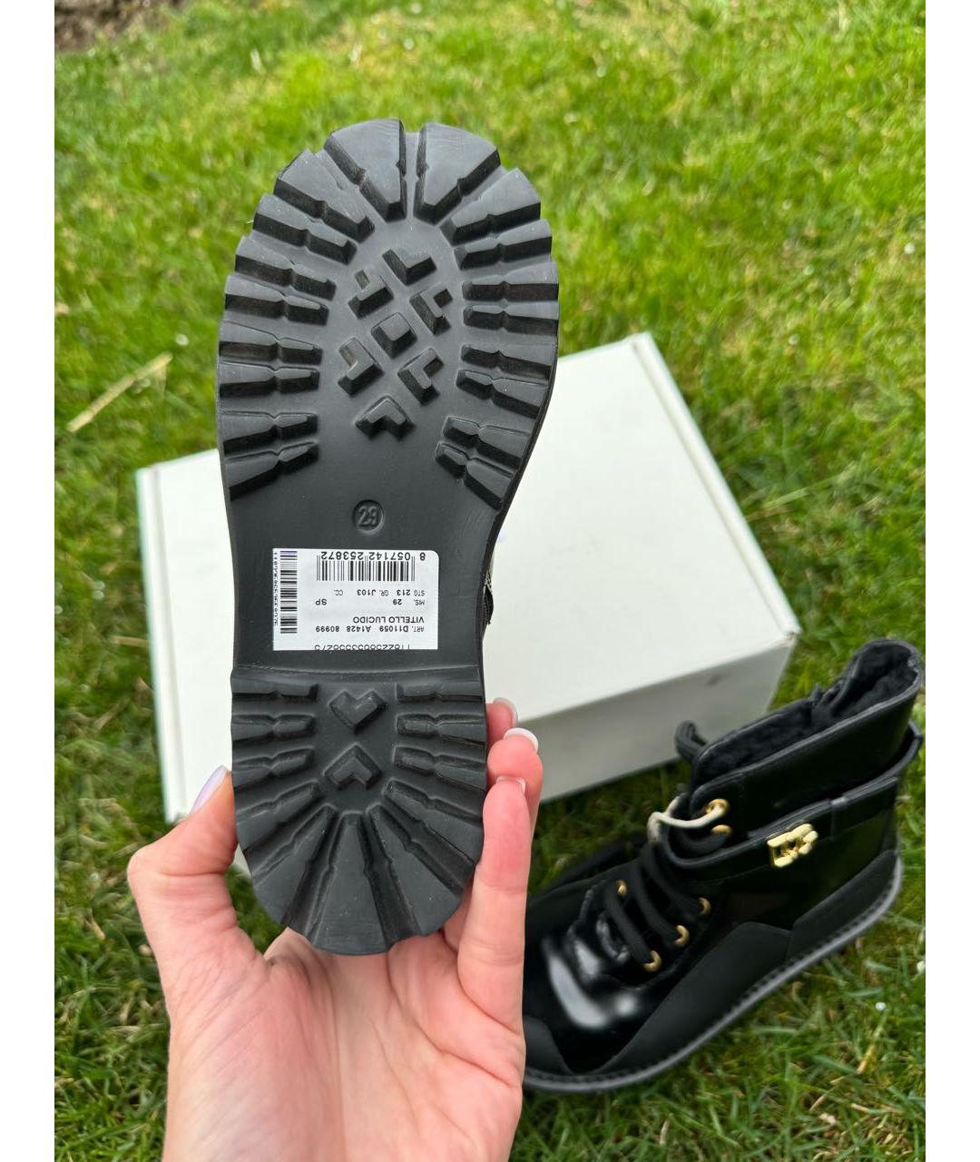 DOLCE&GABBANA Черные кожаные сапоги, фото 6