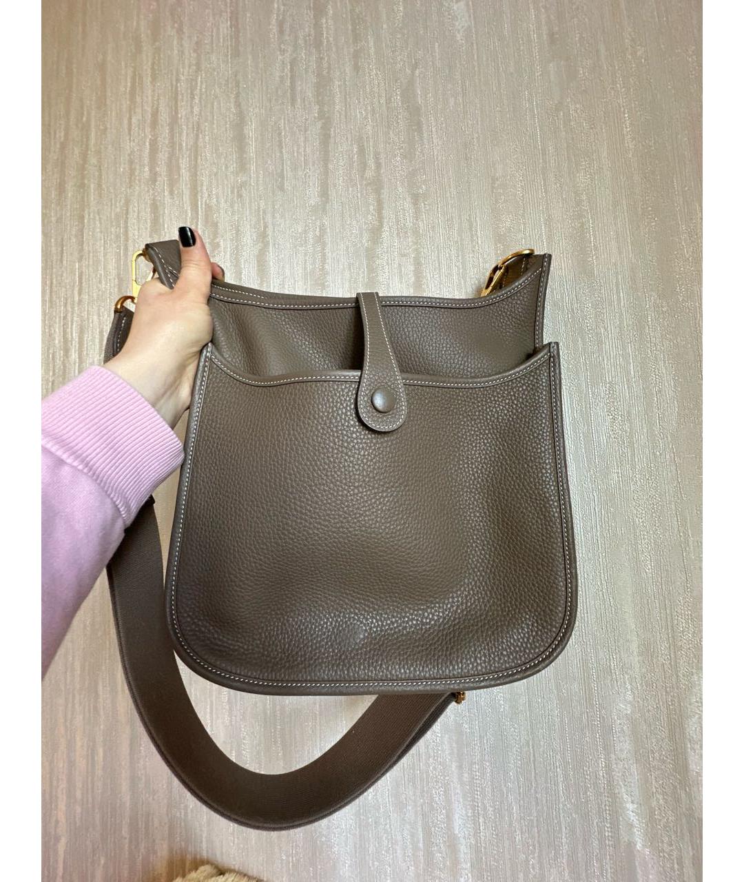 HERMES Коричневая кожаная сумка через плечо, фото 3
