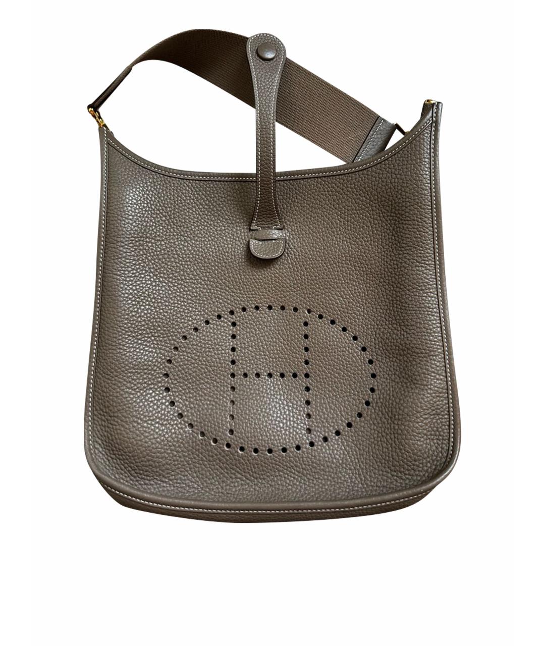 HERMES Коричневая кожаная сумка через плечо, фото 1