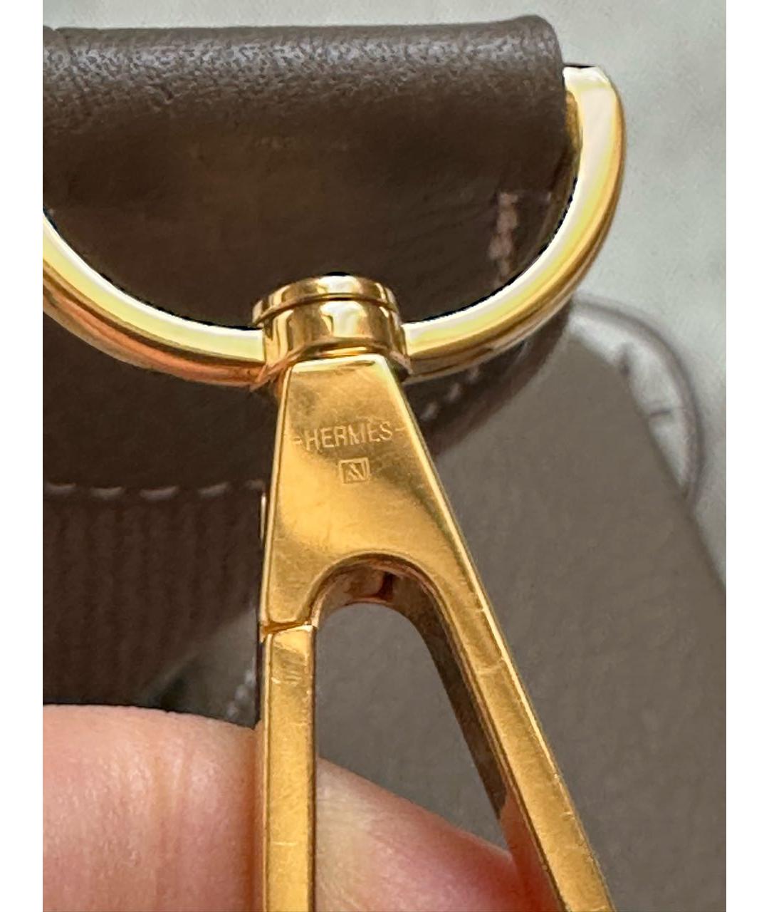 HERMES Коричневая кожаная сумка через плечо, фото 4