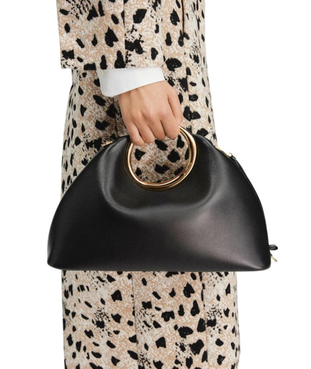 JACQUEMUS Черная кожаная сумка с короткими ручками, фото 2