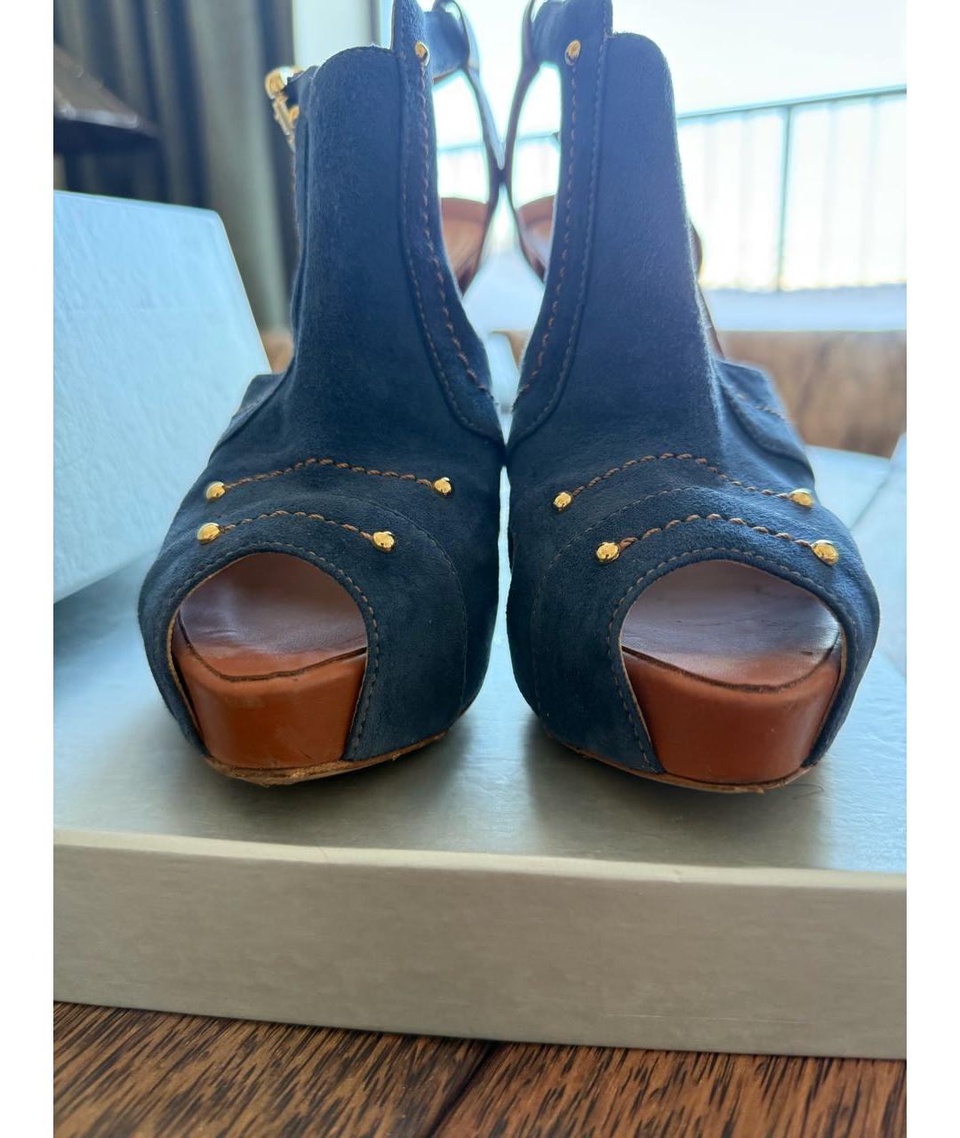 GIAN MARCO LORENZI Темно-синие замшевые туфли, фото 2