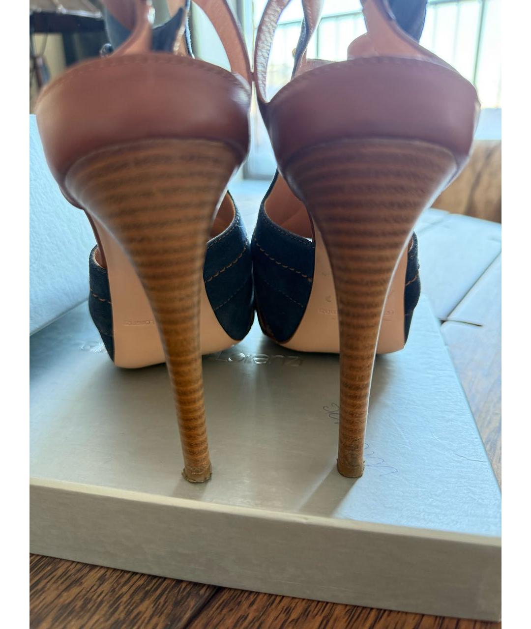 GIAN MARCO LORENZI Темно-синие замшевые туфли, фото 4