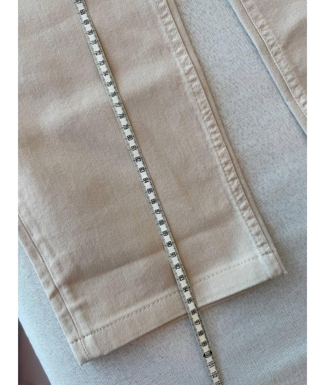 BRUNELLO CUCINELLI Бежевые хлопковые прямые джинсы, фото 6