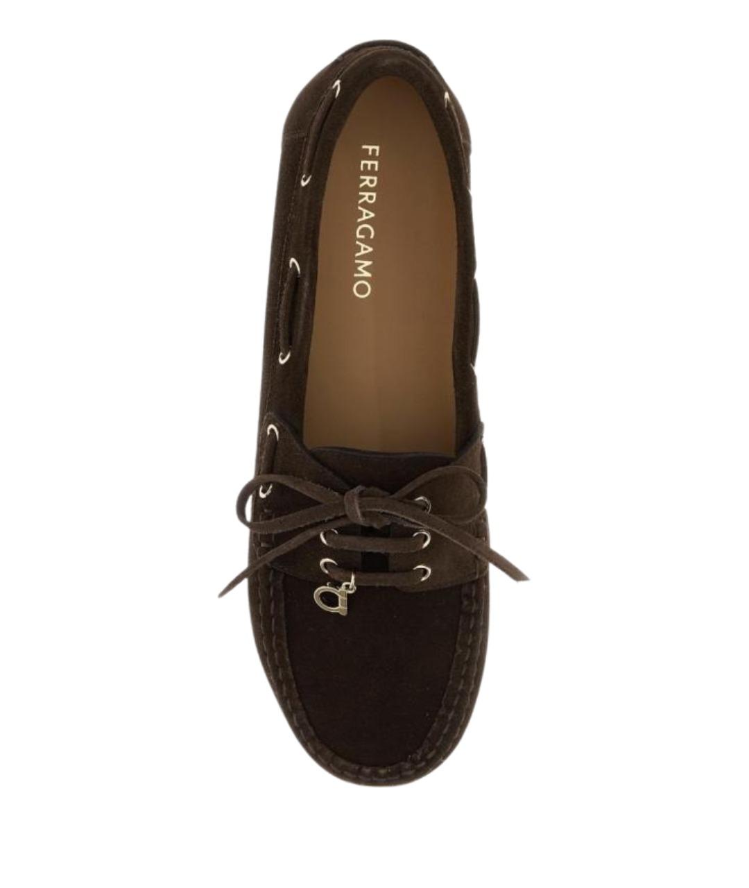 FERRAGAMO Коричневые замшевые лоферы, фото 3