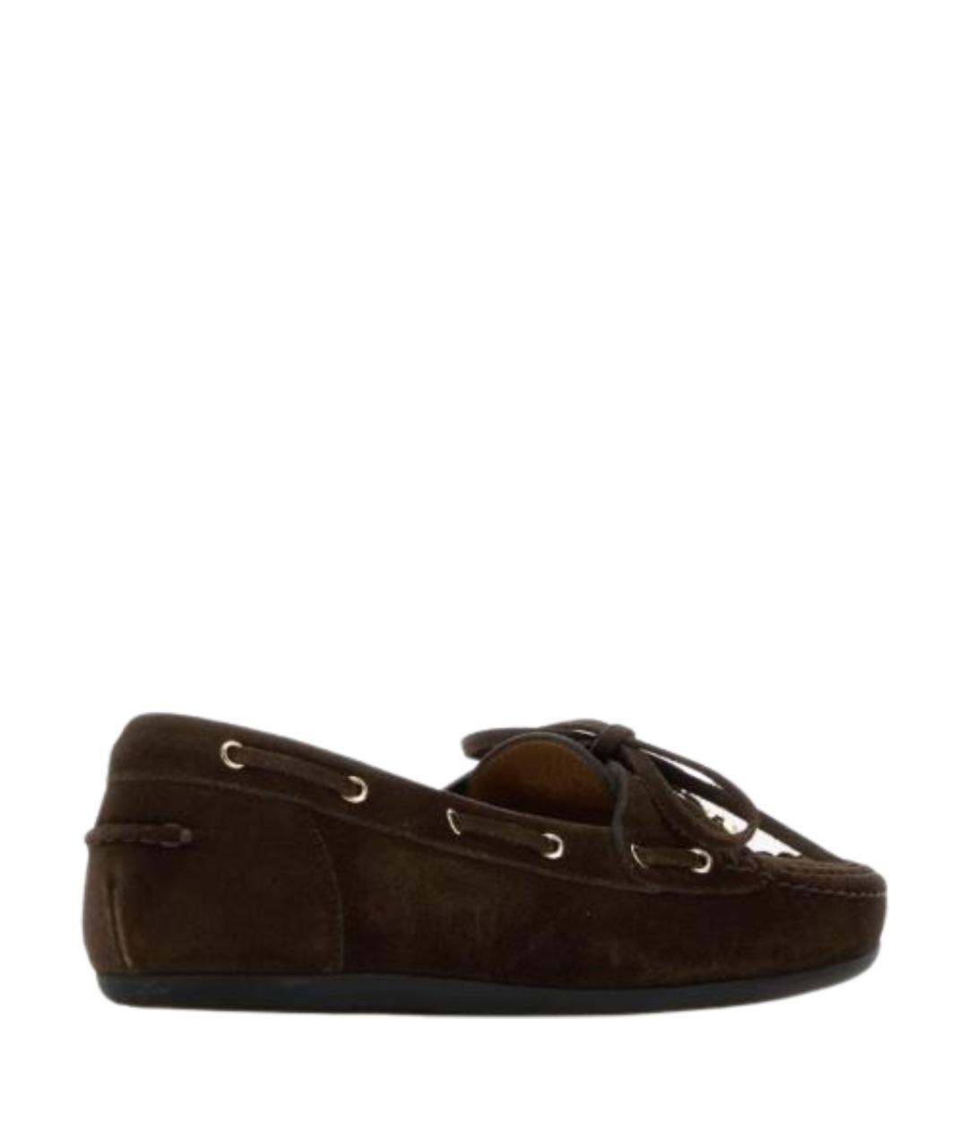 FERRAGAMO Коричневые замшевые лоферы, фото 4