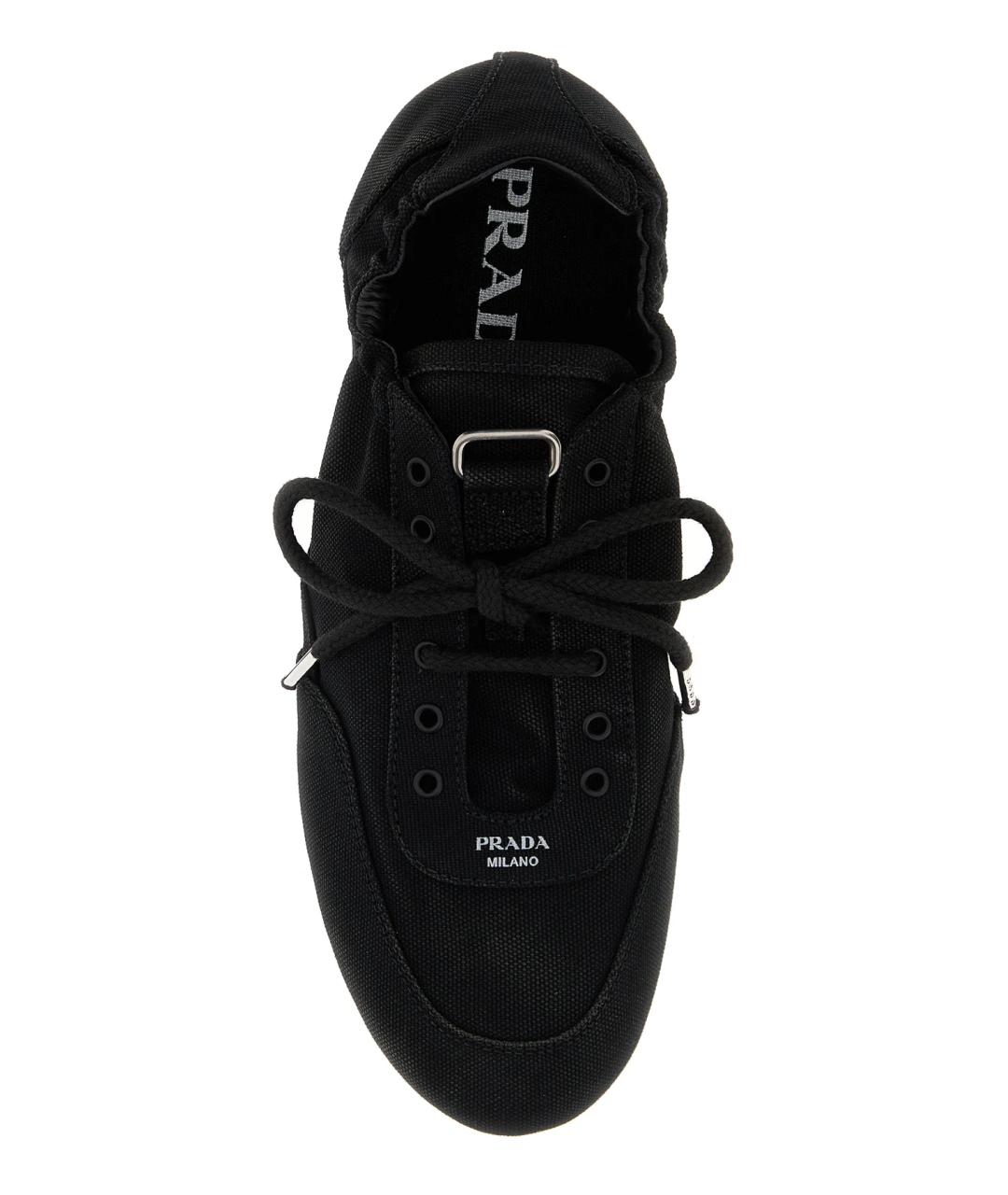 PRADA Черные текстильные кроссовки, фото 4