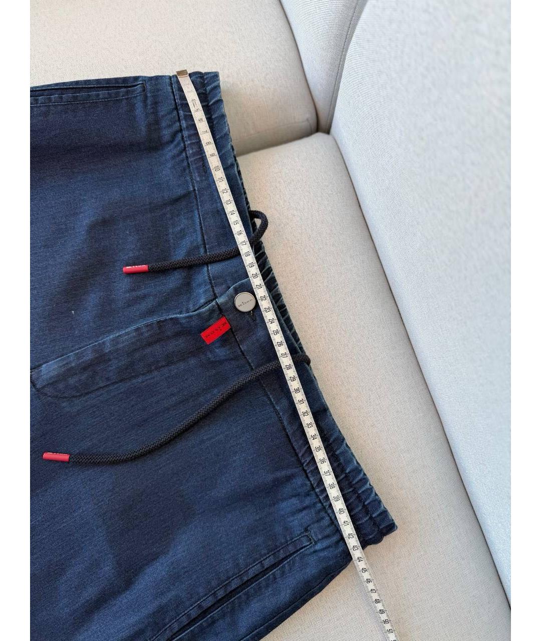 KITON Темно-синие хлопковые повседневные брюки, фото 5