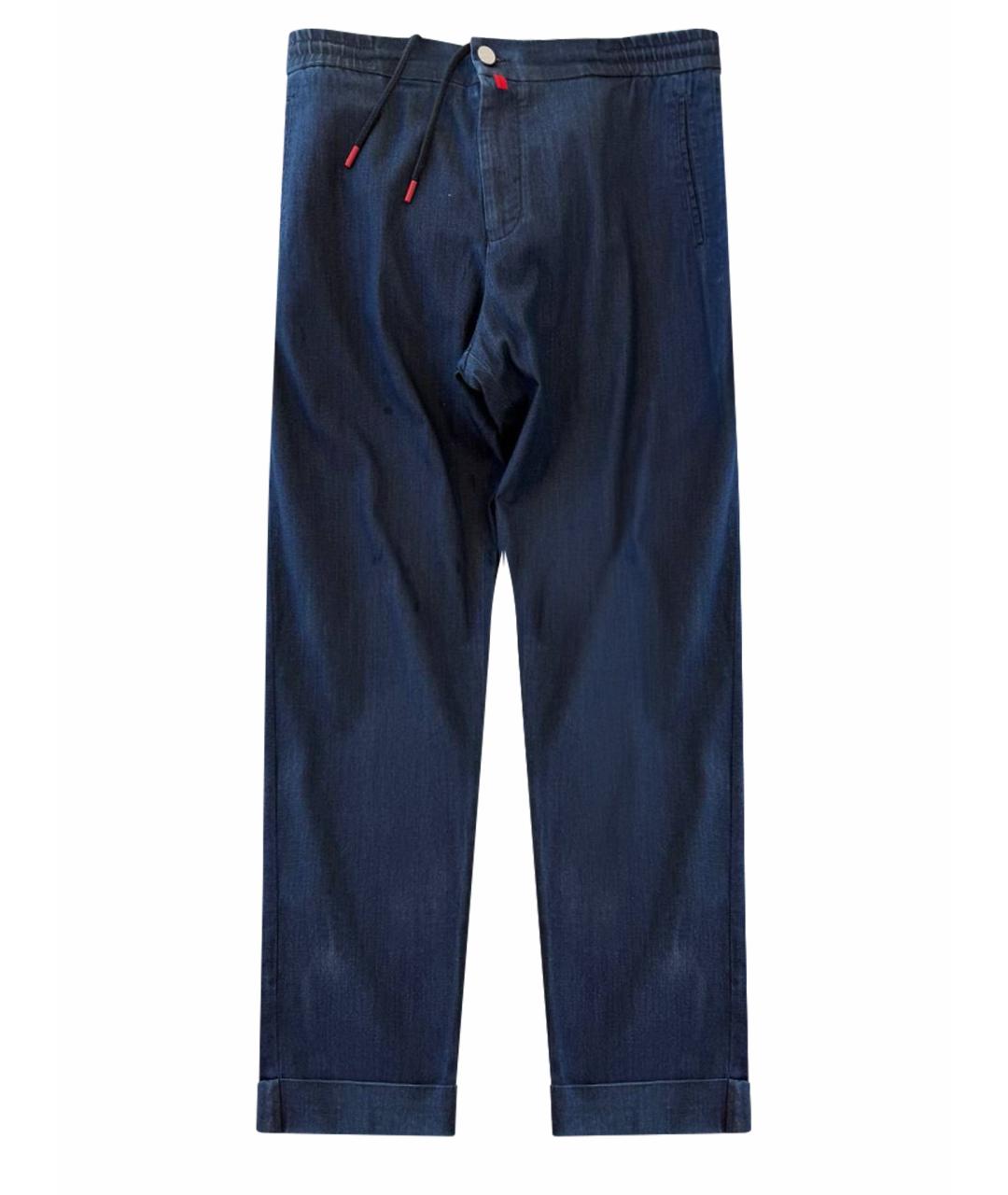 KITON Темно-синие хлопковые повседневные брюки, фото 1