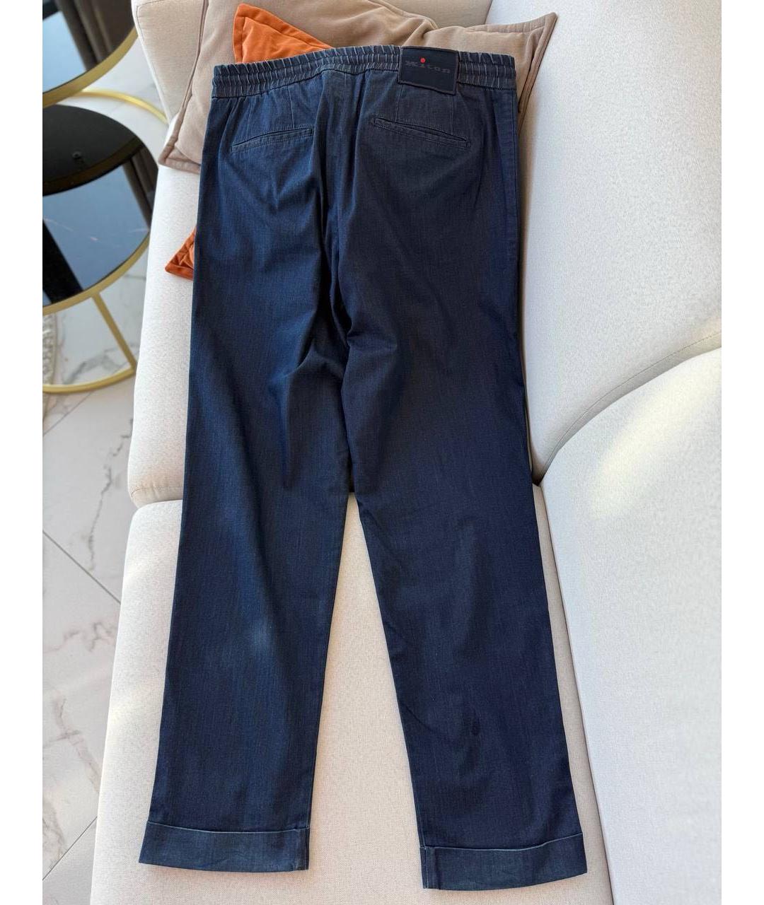 KITON Темно-синие хлопковые повседневные брюки, фото 2