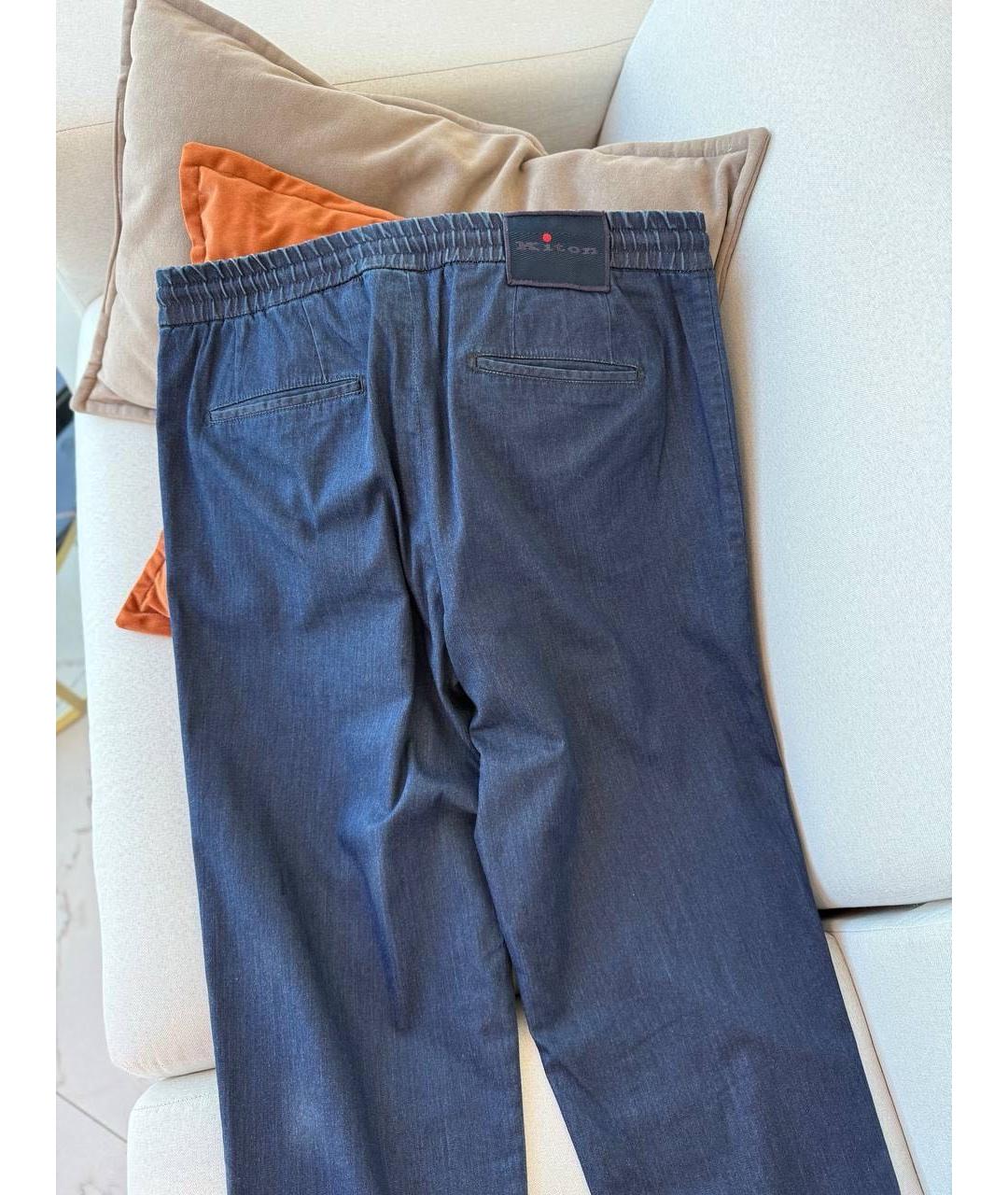 KITON Темно-синие хлопковые повседневные брюки, фото 6