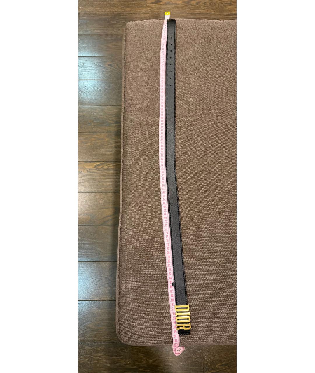 CHRISTIAN DIOR Черный кожаный ремень, фото 7