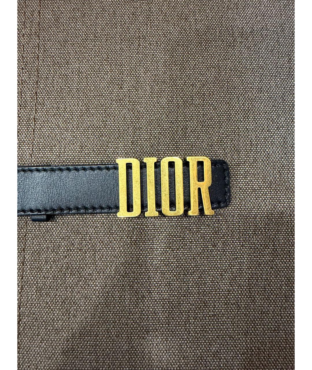 CHRISTIAN DIOR Черный кожаный ремень, фото 3