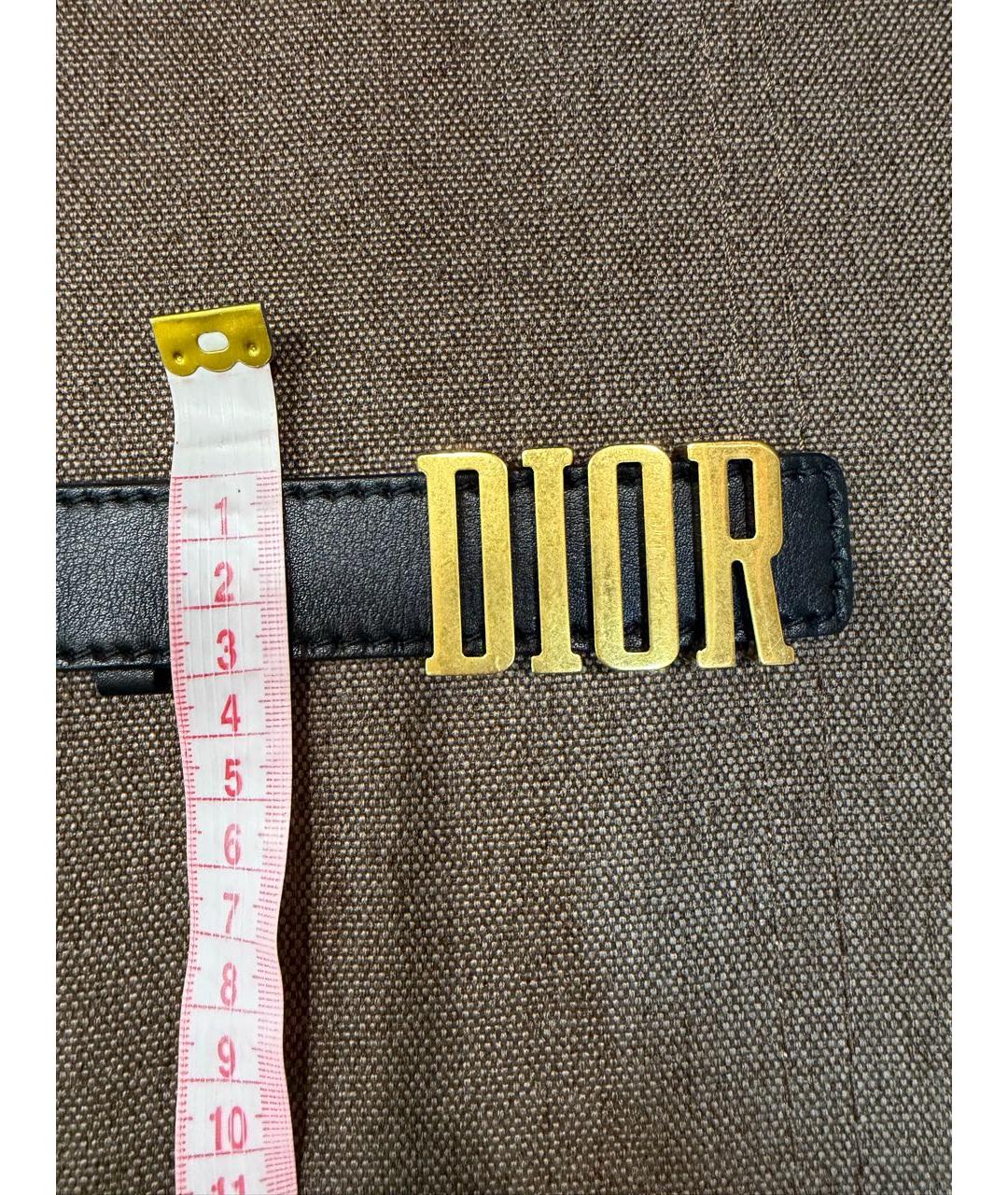 CHRISTIAN DIOR Черный кожаный ремень, фото 6