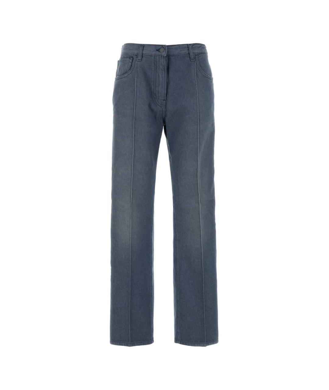 PRADA Голубые хлопковые прямые джинсы, фото 1