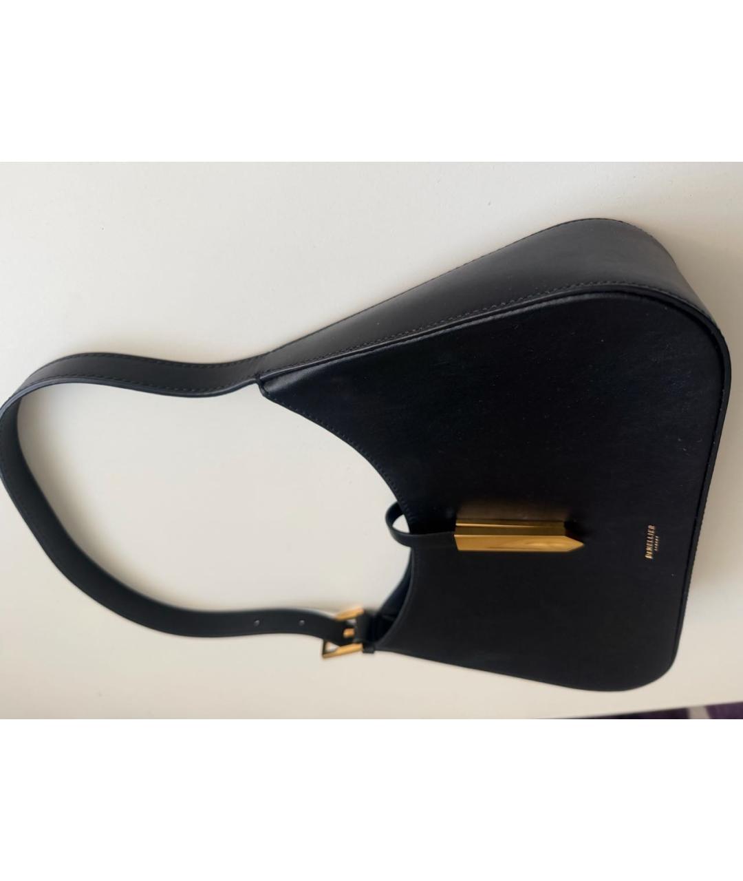 DEMELLIER Черная кожаная сумка с короткими ручками, фото 6