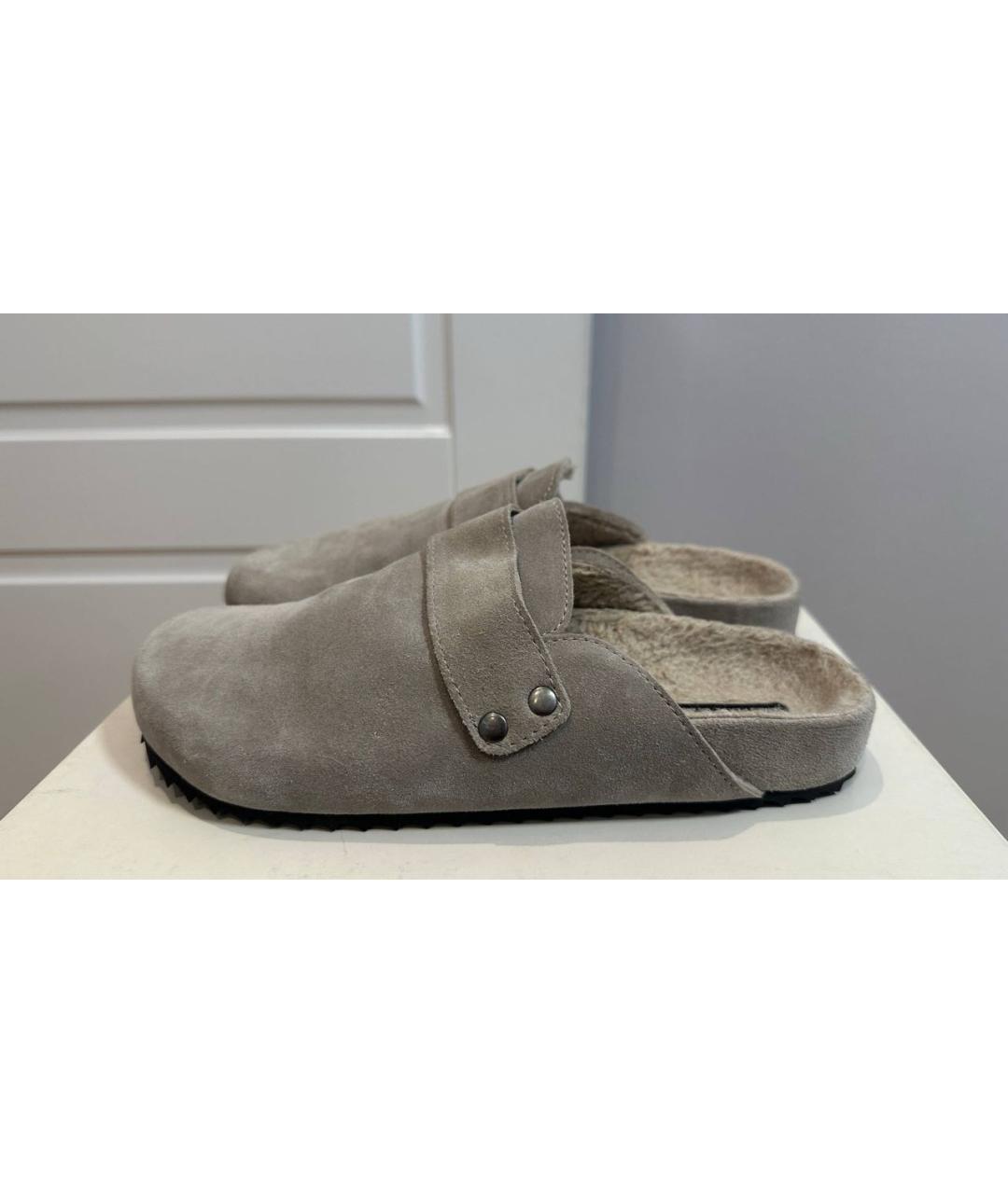 JAMES PERSE Бежевые замшевые сабо, фото 9