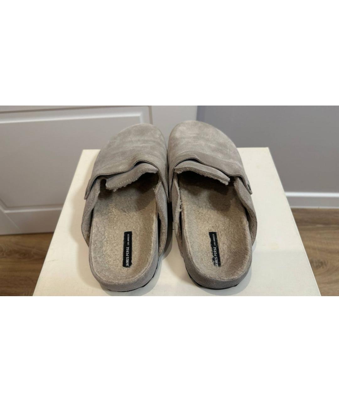 JAMES PERSE Бежевые замшевые сабо, фото 3