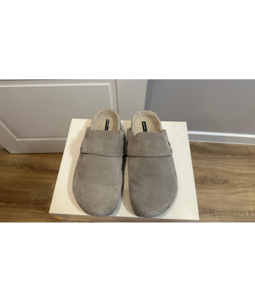 JAMES PERSE Бежевые замшевые сабо, фото 4