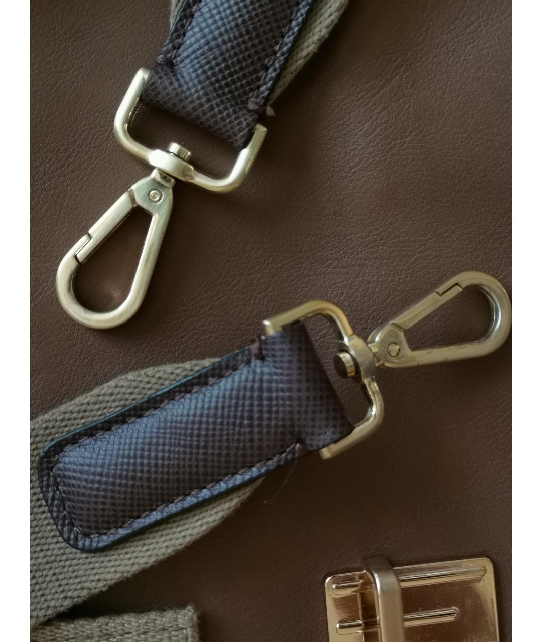 PIQUADRO Коричневый кожаный портфель, фото 7