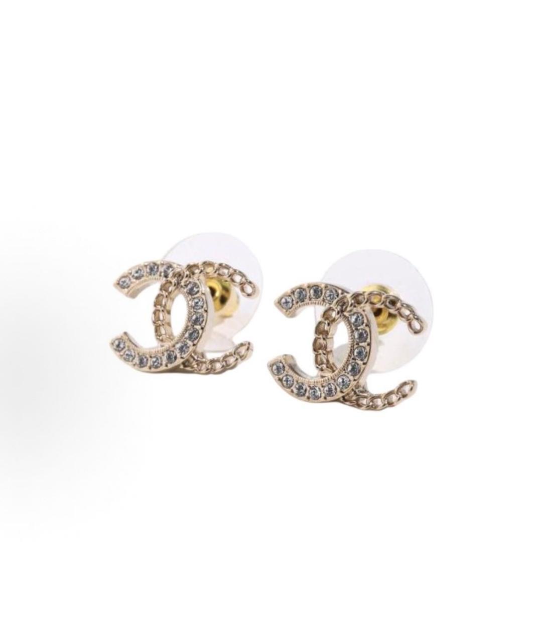 CHANEL Золотые металлические серьги, фото 4