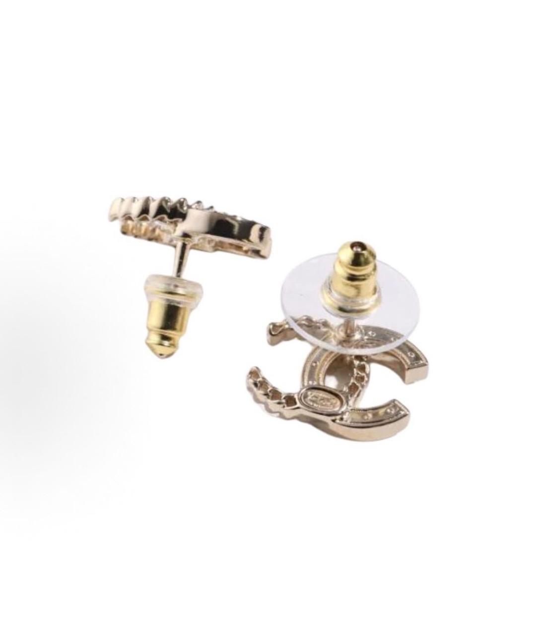 CHANEL Золотые металлические серьги, фото 2