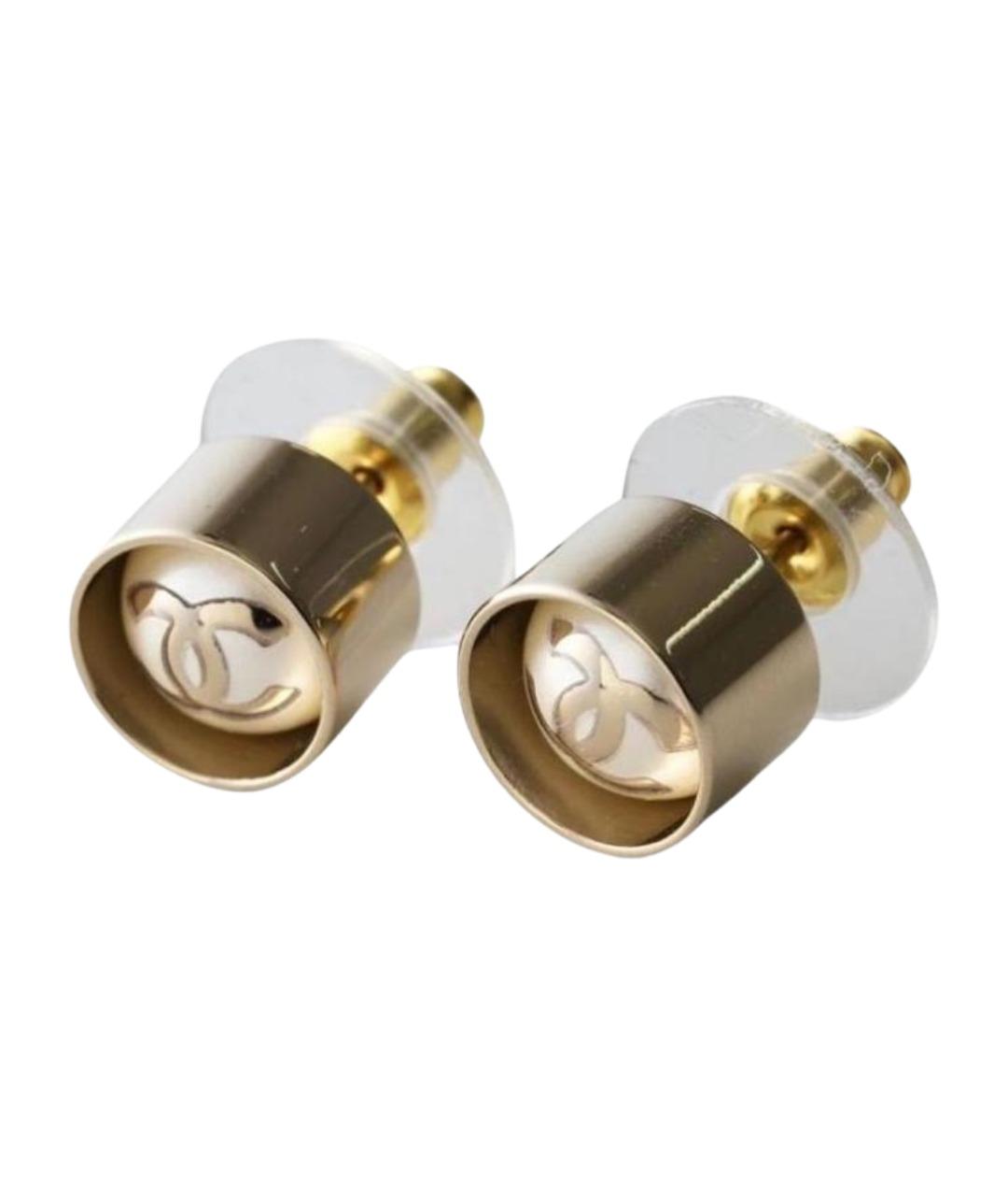 CHANEL Золотые металлические серьги, фото 1