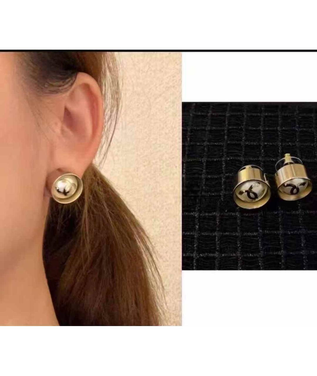 CHANEL Золотые металлические серьги, фото 4