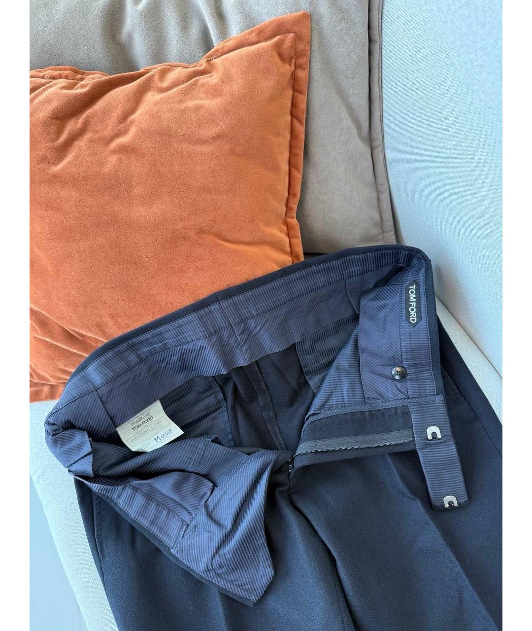 TOM FORD Черные шерстяные повседневные брюки, фото 3