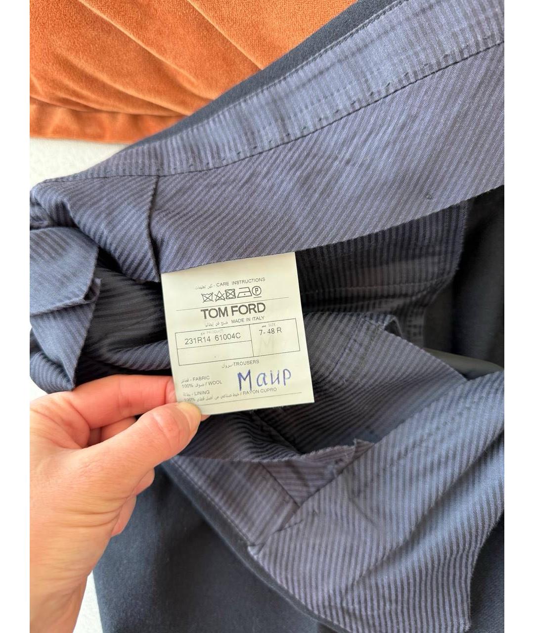 TOM FORD Черные шерстяные повседневные брюки, фото 4