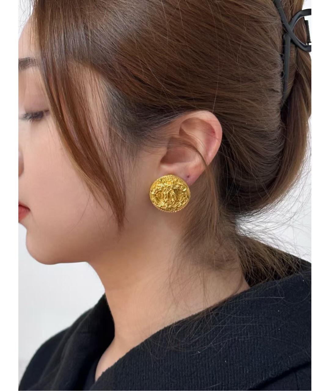CHANEL Золотые серьги, фото 2