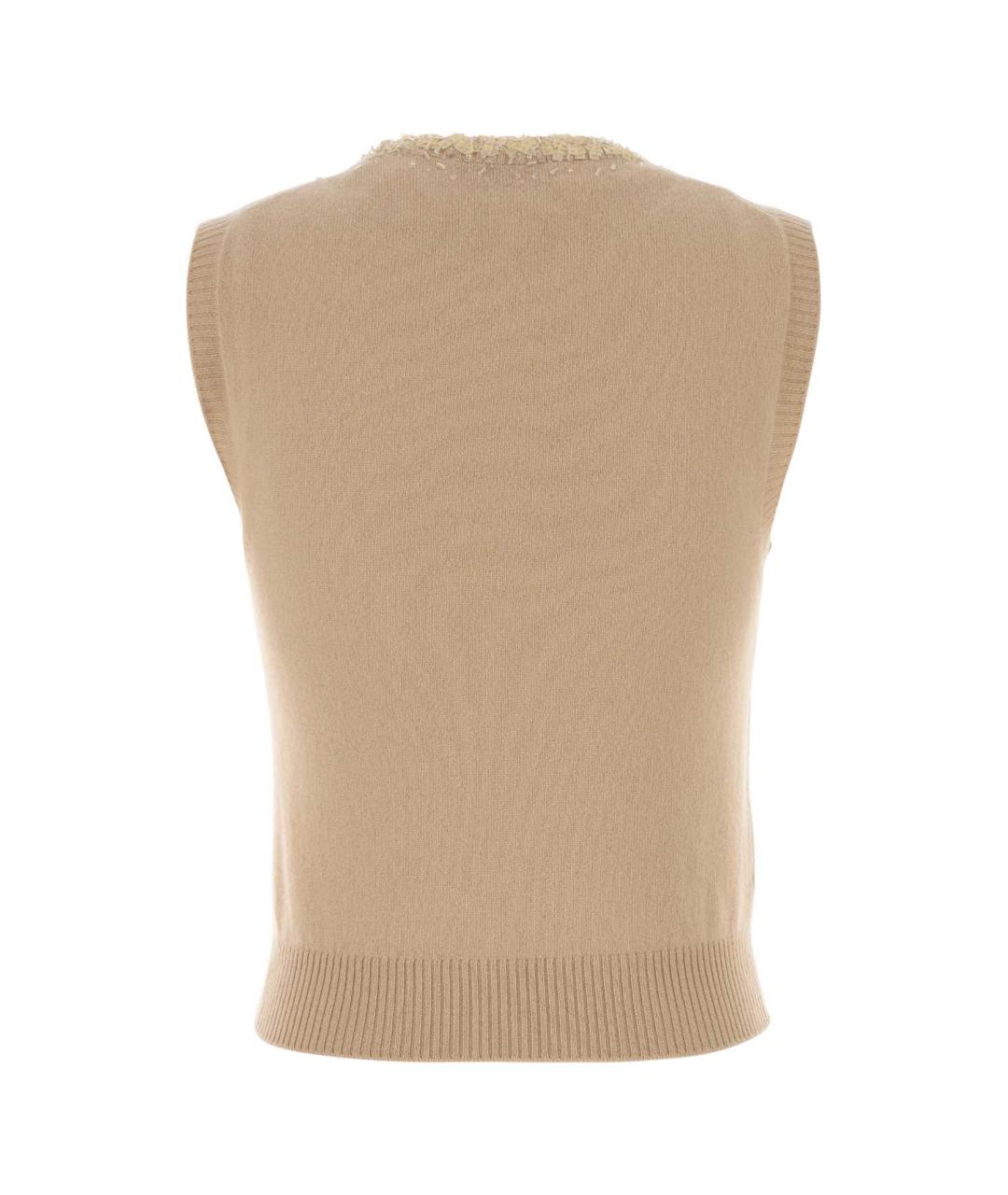 MIU MIU Бежевая кашемировая жилетка, фото 2