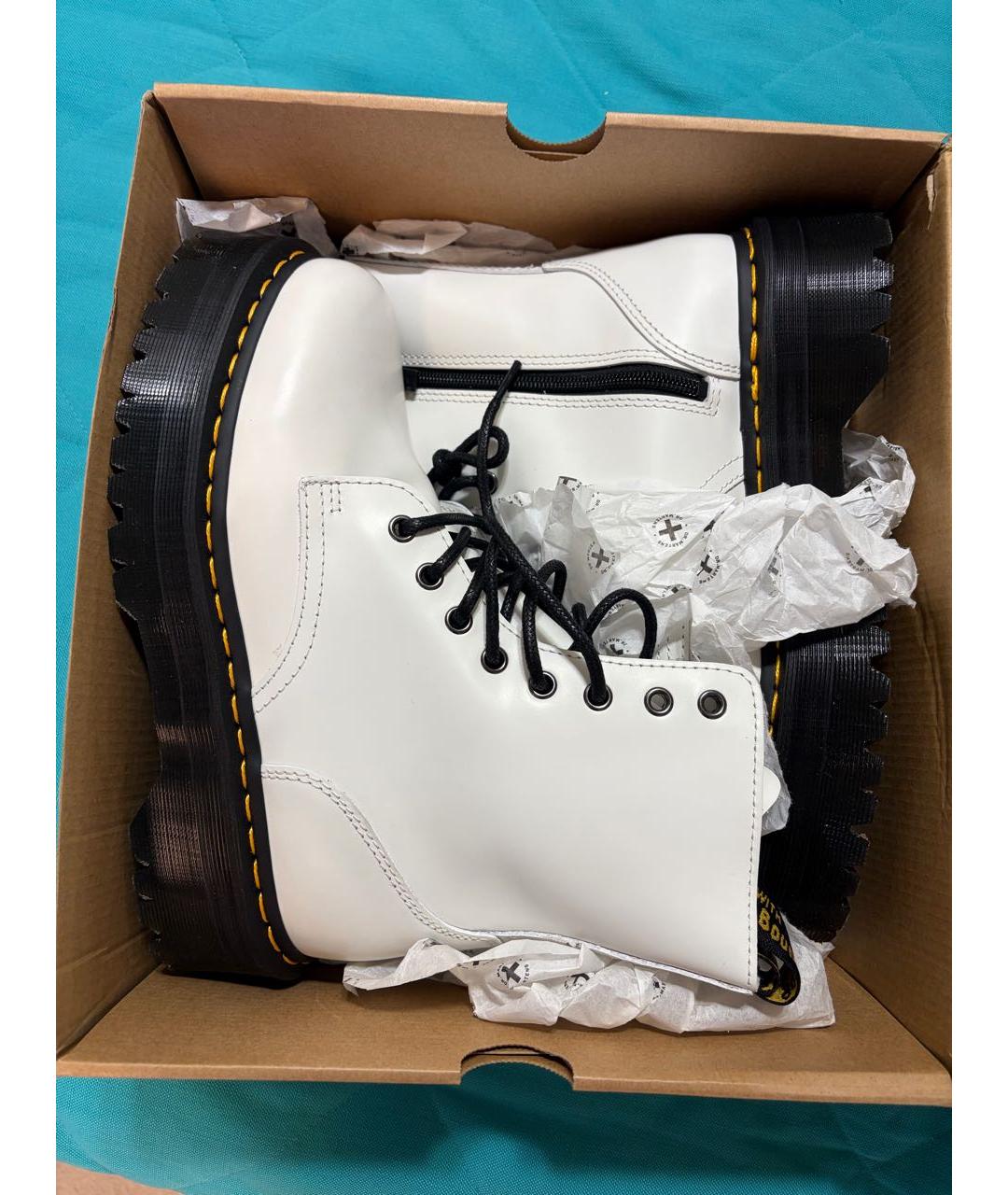 DR. MARTENS Белые кожаные ботинки, фото 7