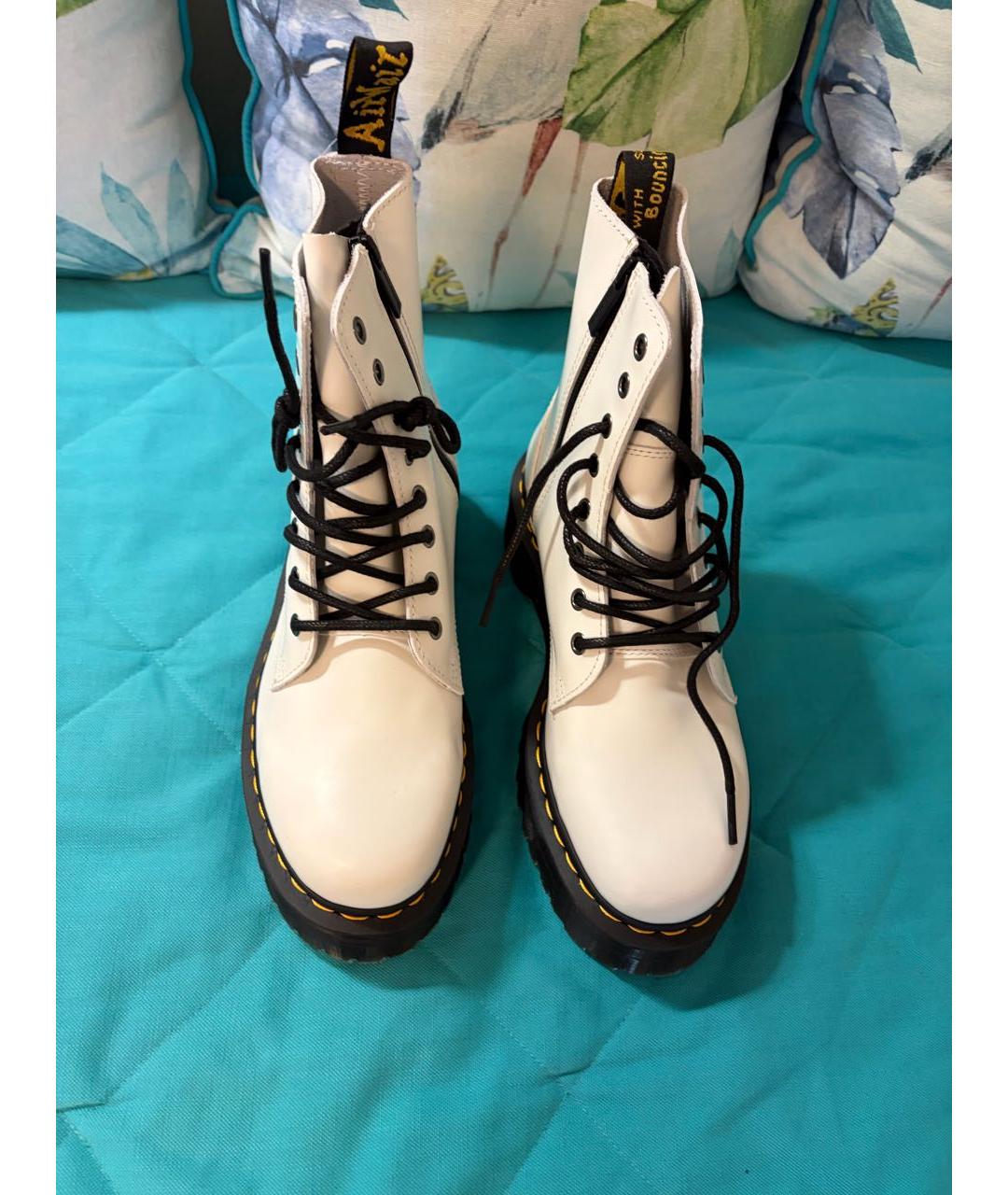 DR. MARTENS Белые кожаные ботинки, фото 3