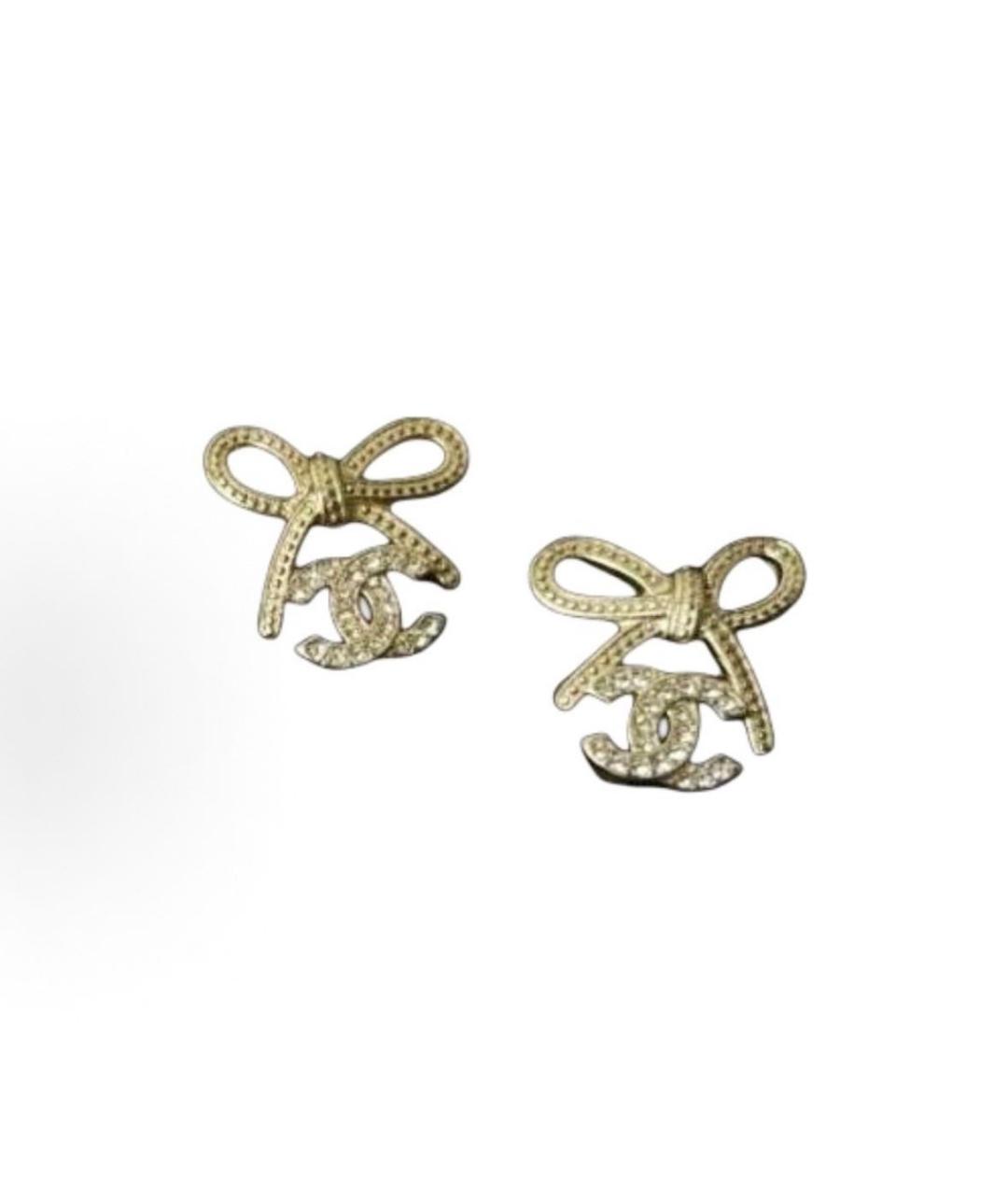 CHANEL Золотые металлические серьги, фото 2