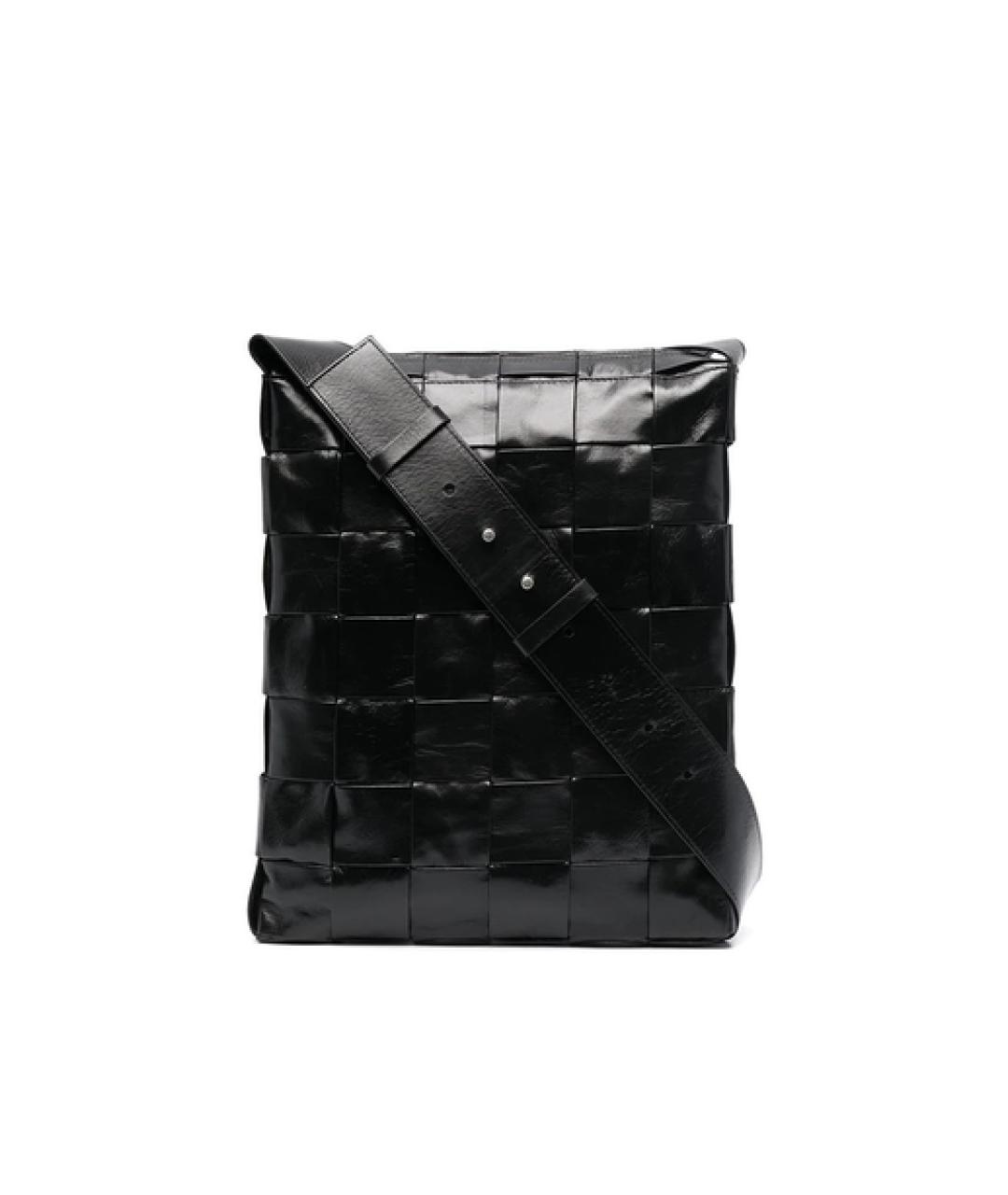 BOTTEGA VENETA Черная кожаная сумка на плечо, фото 1