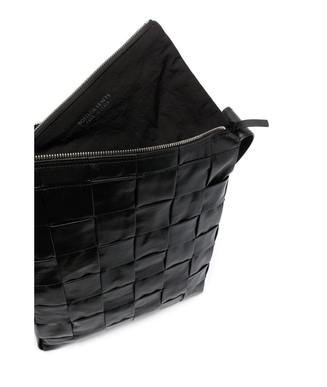 BOTTEGA VENETA Черная кожаная сумка на плечо, фото 4