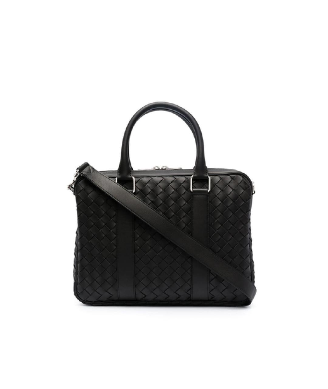 BOTTEGA VENETA Черная кожаная папка для документов, фото 1