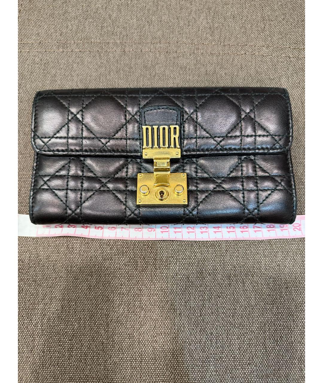 CHRISTIAN DIOR Черный кожаный кошелек, фото 5