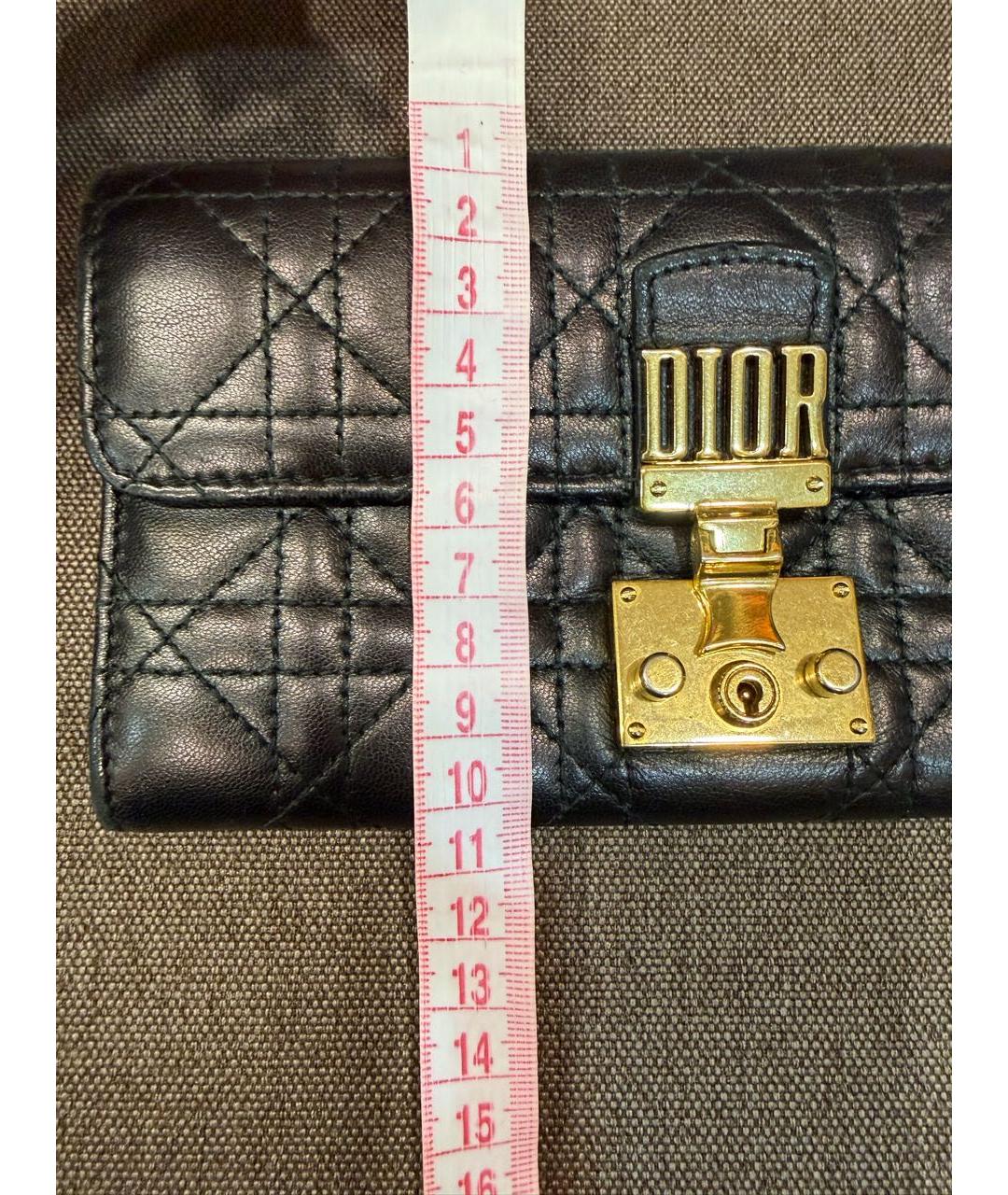 CHRISTIAN DIOR Черный кожаный кошелек, фото 6