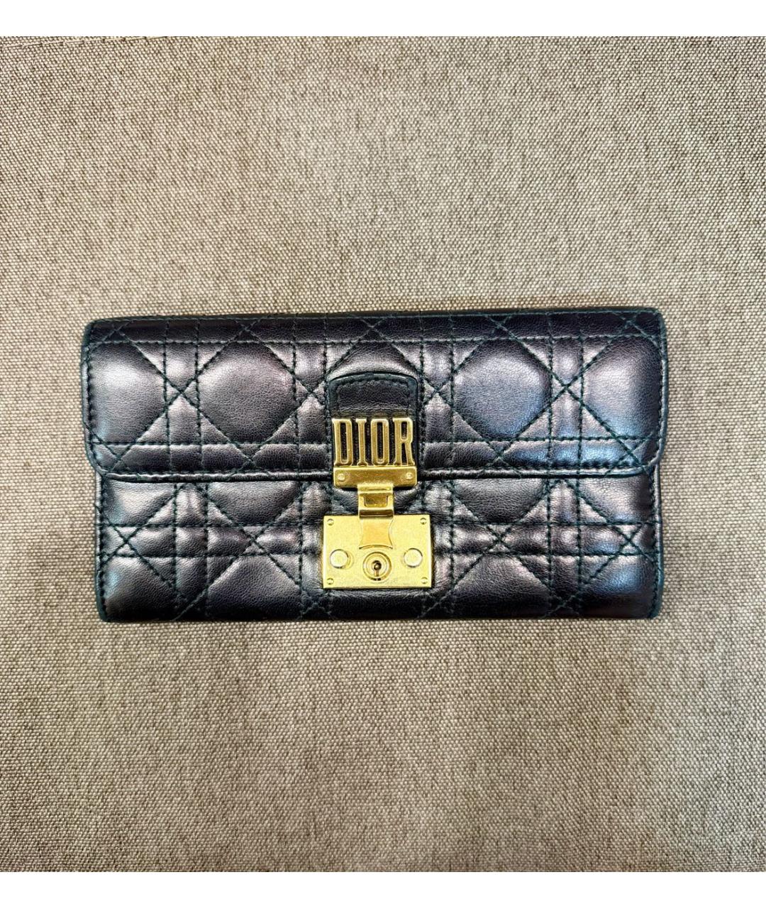 CHRISTIAN DIOR Черный кожаный кошелек, фото 9