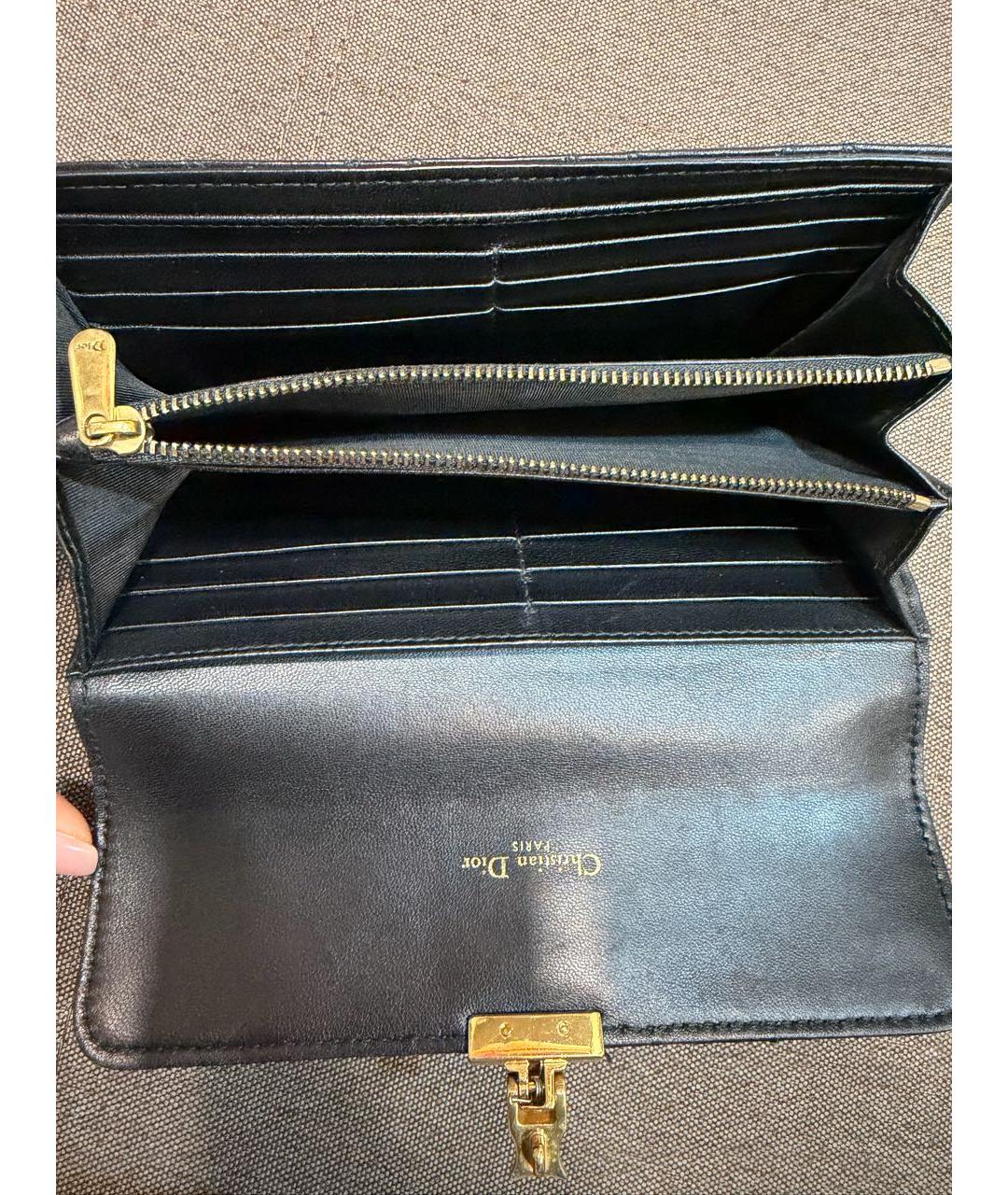 CHRISTIAN DIOR Черный кожаный кошелек, фото 4