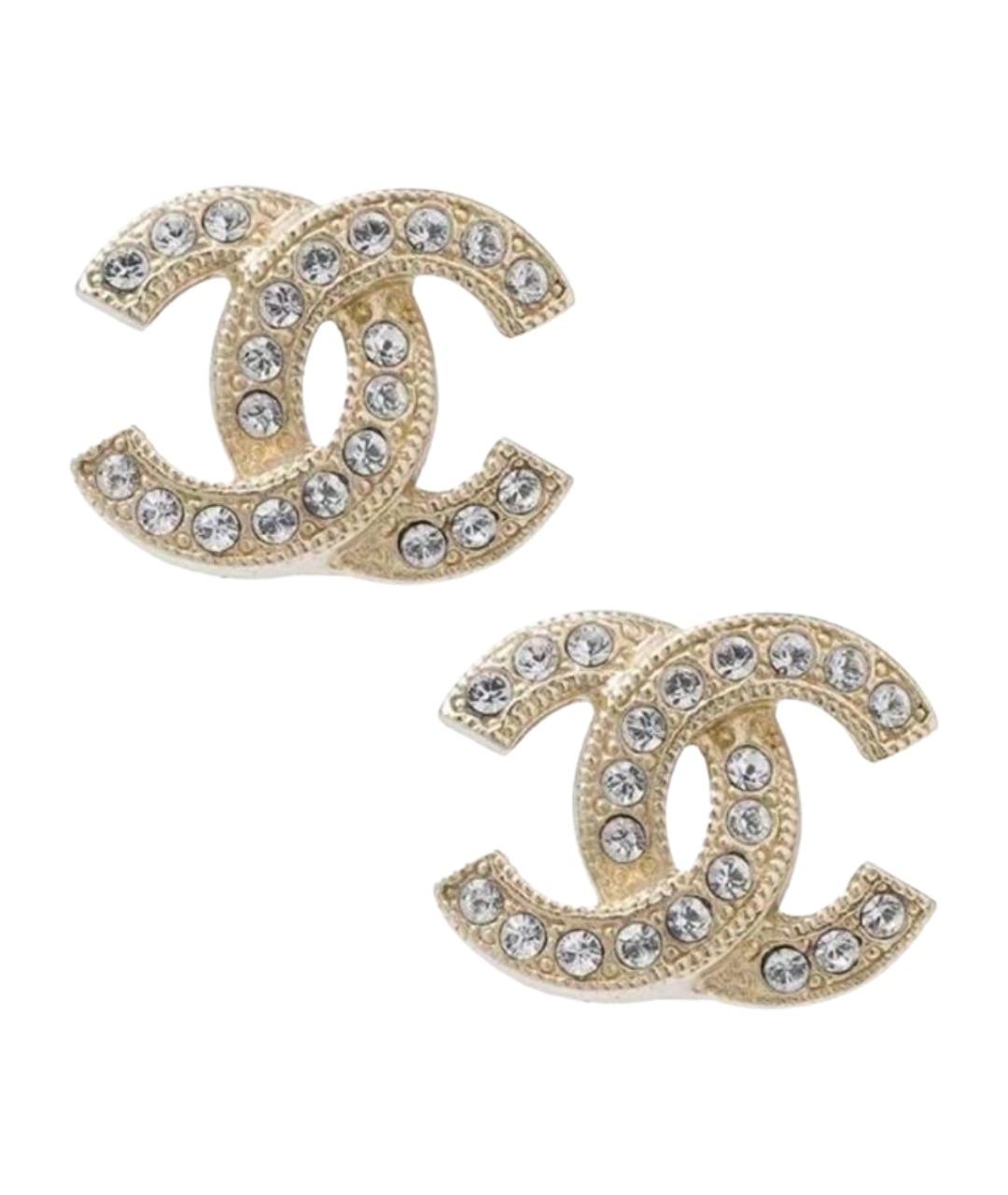 CHANEL Золотые металлические серьги, фото 1