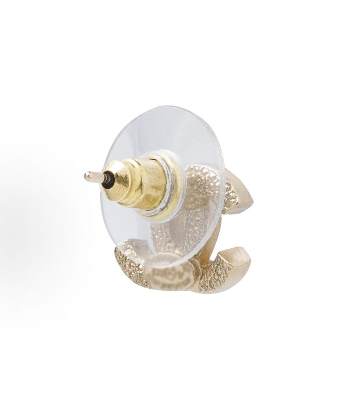 CHANEL Золотые металлические серьги, фото 3