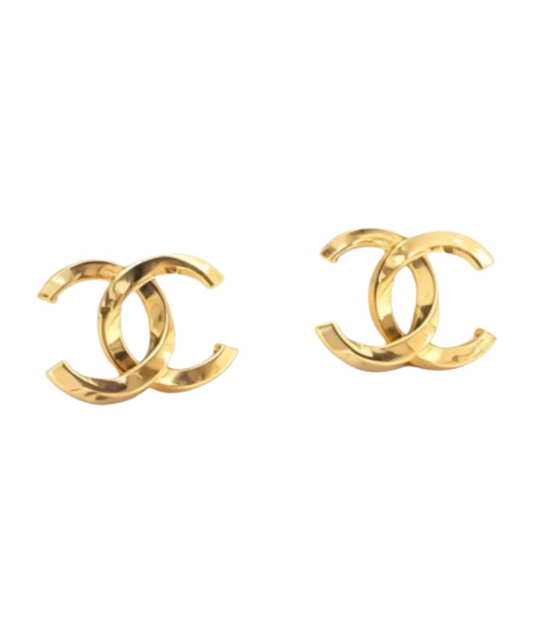 CHANEL Золотые металлические серьги, фото 1