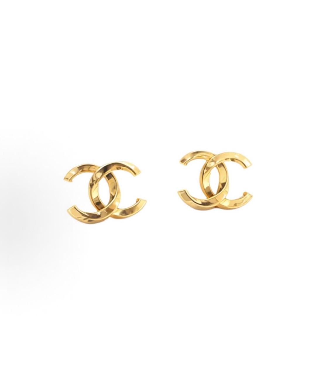 CHANEL Золотые металлические серьги, фото 3