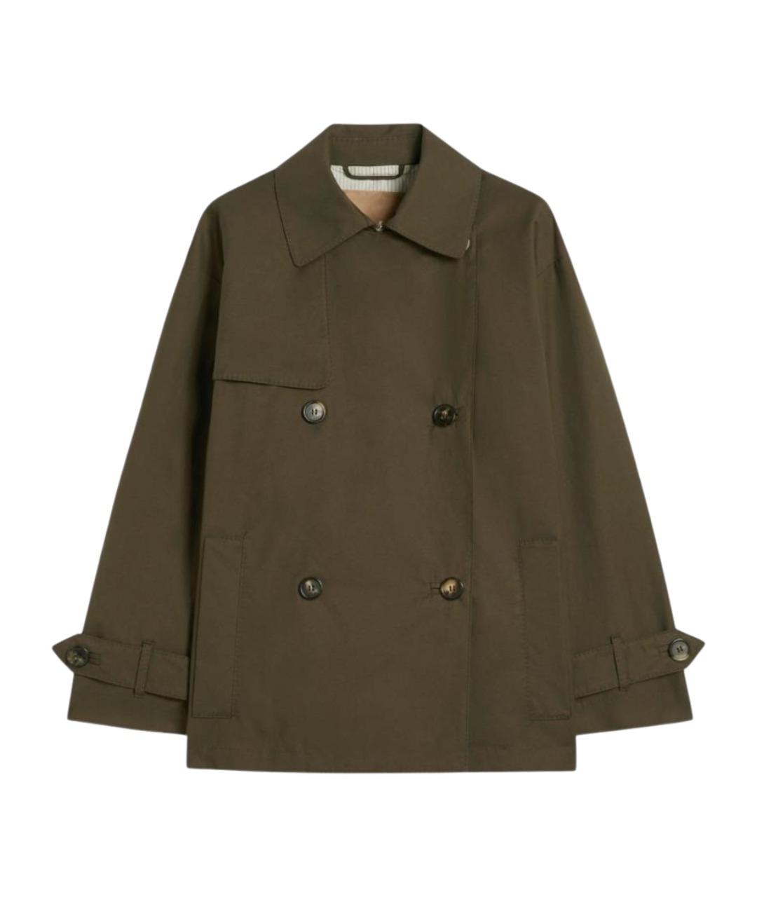 'S MAX MARA Зеленый хлопковый тренч/плащ, фото 1